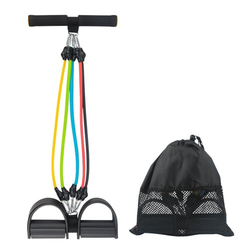 Adjustable Foot Pedal Resistance Band, Durable Foot Pedal Resistance Trainer with Bag. Multifunctional Pedal Puller Resistance Rope with Handles. Fitness Equipment for Women and Men. Black.