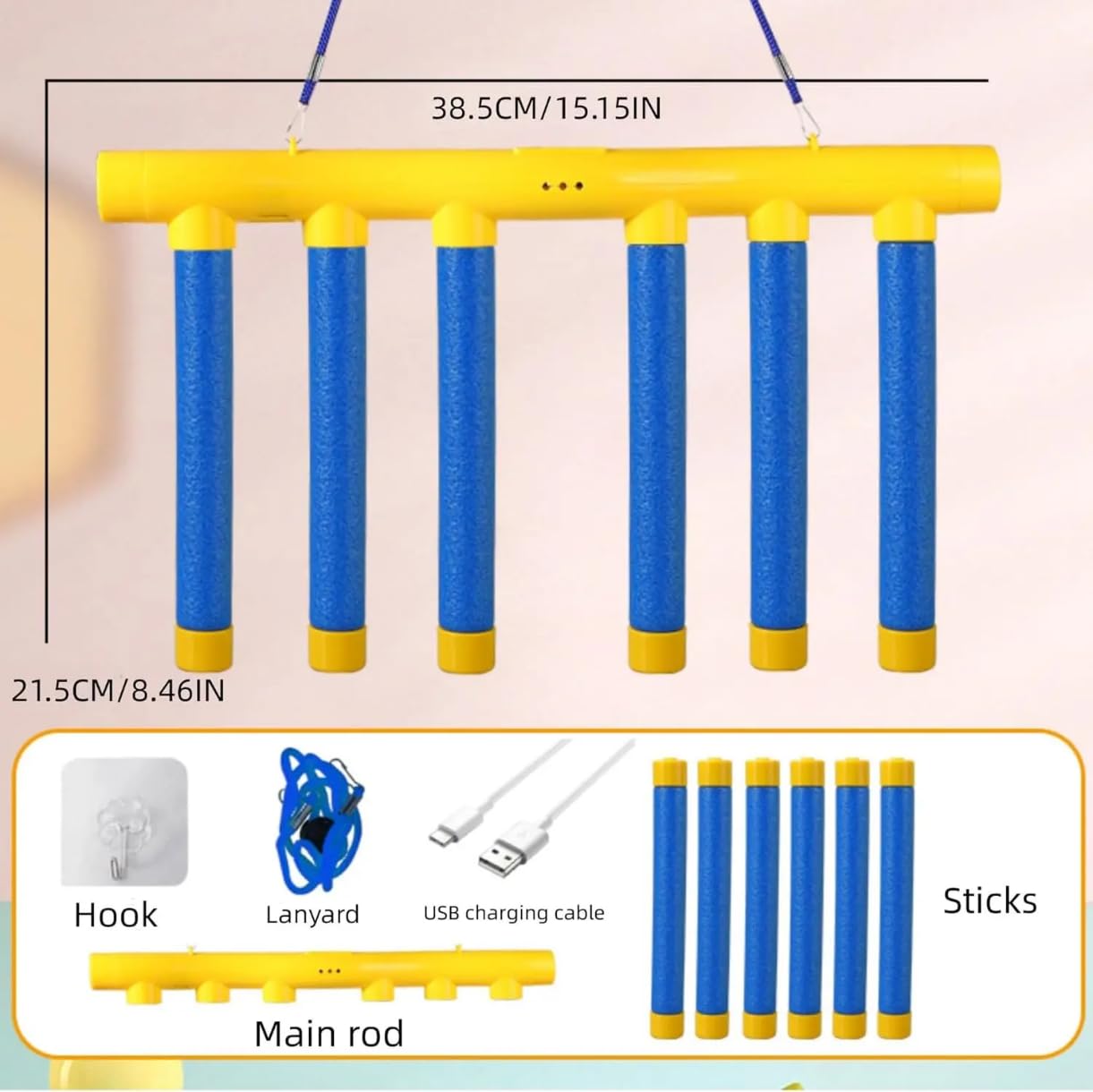 Reaction Time Training Toy -Hand Speed Game Falling Sticks Challenge, Hand Eye Coordination Game for Kids and Adults (Yellow) 1