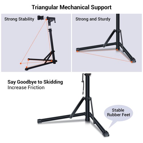 Sportneer Bike Repair Stand, Foldable Bicycle Repair Mechanics Rack Workstand, Height Adjustable Home Bike Stand for Maintenance (Max 55 lbs)