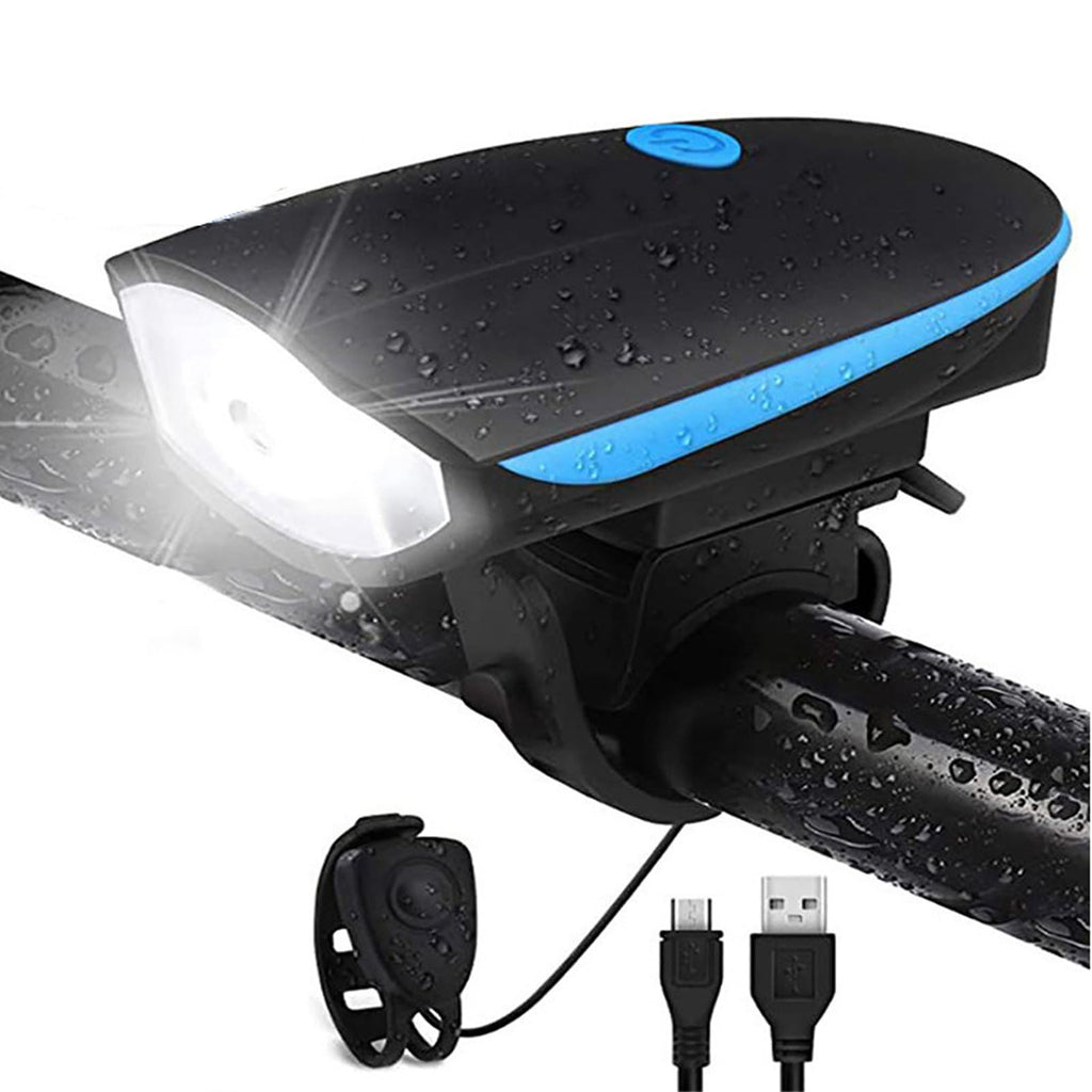Rechargeable Bike Light With Horn Set, Bicycle Front Light With Bell for Electric Scooter Kids, 2 Modes Sound Siren, 3 Lighting Modes