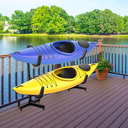 Freestanding Kayak Storage Rack 2 Level Heavy Duty Indoor Outdoor