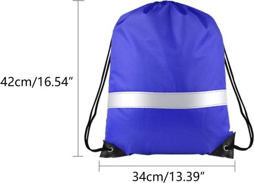 KUUQA Drawstring Backpack - 12 Pcs Reflective Cinch Sacks for Team Sports & Travel - Blue