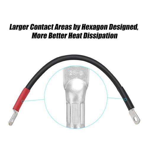 Roykaw Upgraded Golf Cart Battery Cables Kit for 48V Club Car Precedent 2008-Up (6×8V Batteries),Copper Wire, Tin-Coated,Double Wall Heat Shrink,4 Gauge,5PCS