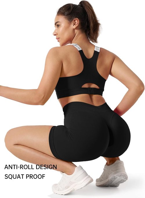 Kepblom High-Waisted Butt-Lifting Gym Shorts for Women - Seamless Spandex Yoga & Biker Shorts