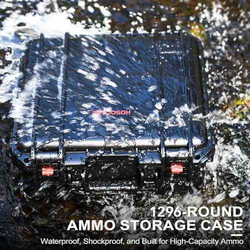 HOSOCASE 3-Layer Waterproof Ammo Storage Box 1296 Rounds for 9mm, .380, .45 ACP