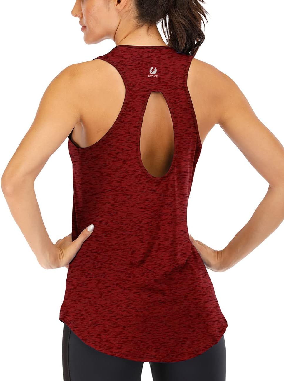 **ICTIVE Yoga Tops - Women's Backless Sleeveless Workout Tank - Loose Fit Muscle Tank**