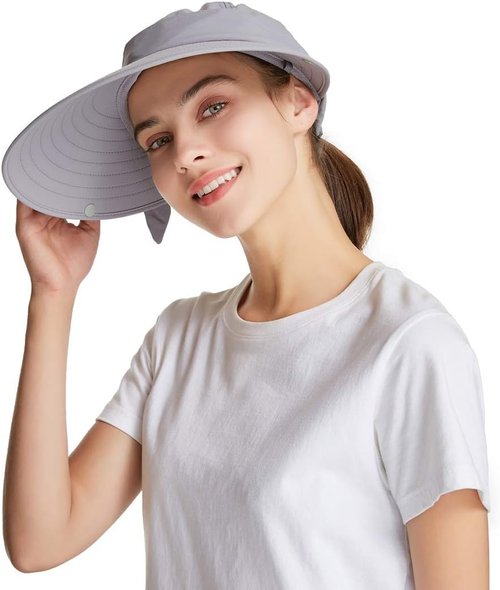 Icolor Sun Hats for Women - UPF 50+ Fishing Hat with Detachable Face Mask & Wide Brim | UV Protection
