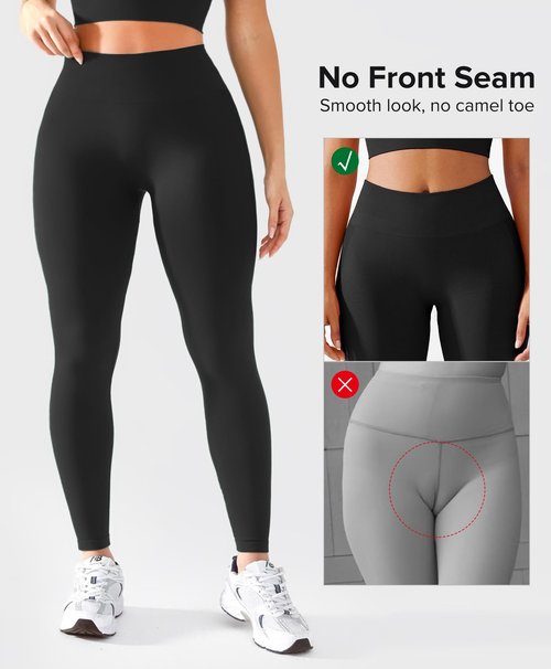 BRXL Booty Lifting Gym Leggings for Women Butt Sculpting Tummy Control High Waist Seamless Spandex Workout Yoga Pants Black M