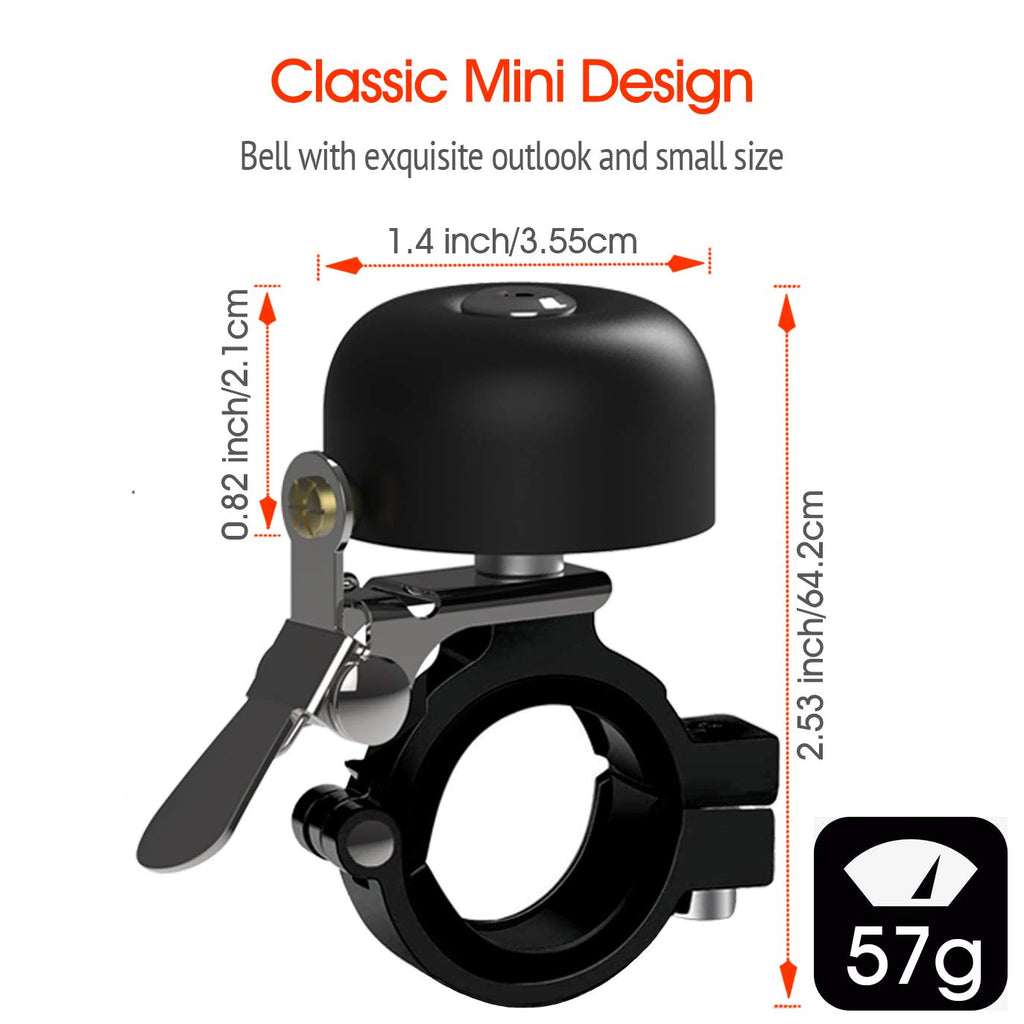 Vintage Brass Bike Bell – Loud & Clear 90dB Sound, Durable Metal Bicycle Bell for Adults & Kids, Fits 0.87'' - 1.25'' / 22.2-31.8mm Handlebars, Easy Install for Road & Mountain Bikes