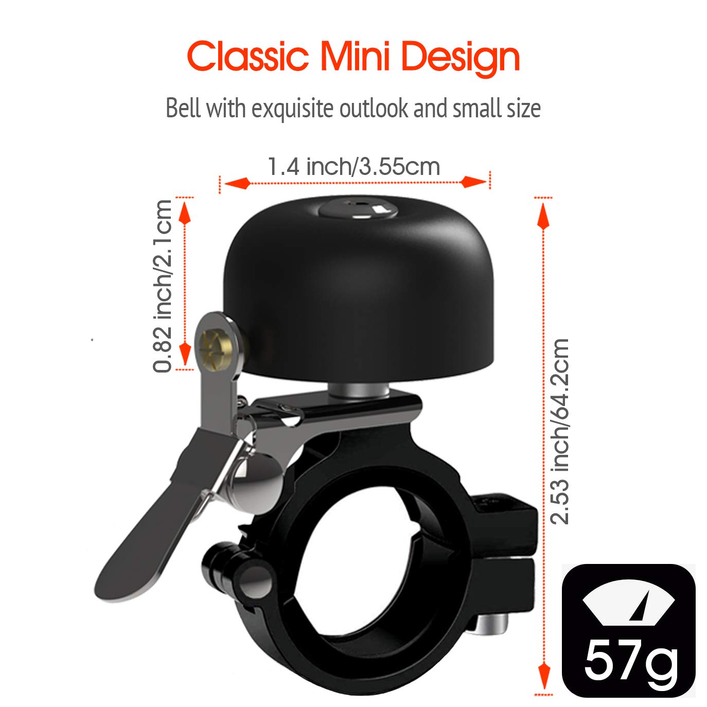 Vintage Brass Bike Bell – Loud & Clear 90dB Sound, Durable Metal Bicycle Bell for Adults & Kids, Fits 0.87'' - 1.25'' / 22.2-31.8mm Handlebars, Easy Install for Road & Mountain Bikes