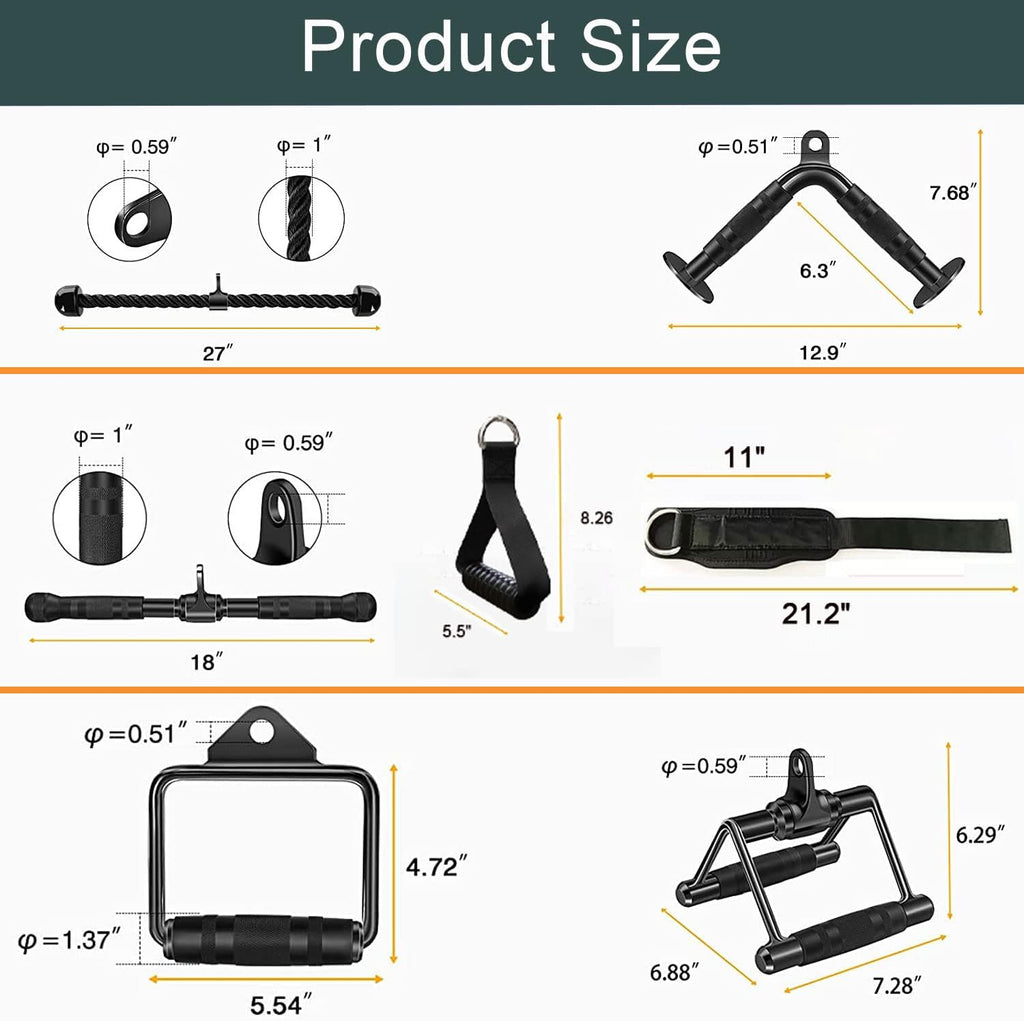 Solid Cable Machine Attachment - Versatile Gym Cable Attachments for Strength Training
