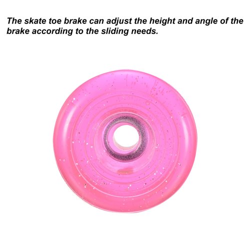 PATIKIL Roller Skate Toe Stops with Screwdriver, 1 Pair 82A Rubber Brake Stoppers Block for Roller Skate Accessories Replacement, Clear Pink