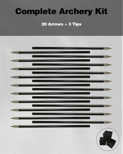 NOVASPARK Mini Bow Arrows - 20pcs 8.3-Inch with Upgraded Nock Groove & Metal Tips | Soft Foam Tips Included