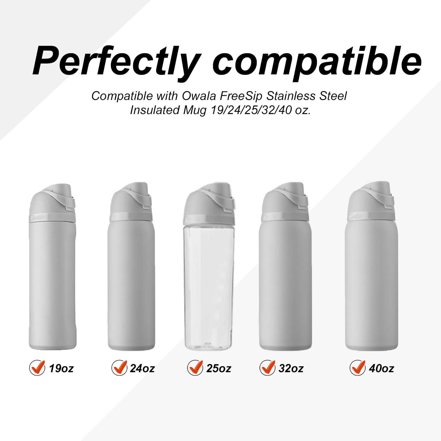 Owala Water Bottle Lid Replacement - 8-Pack BPA-Free Silicone Stoppers for 24oz & 32oz Bottles