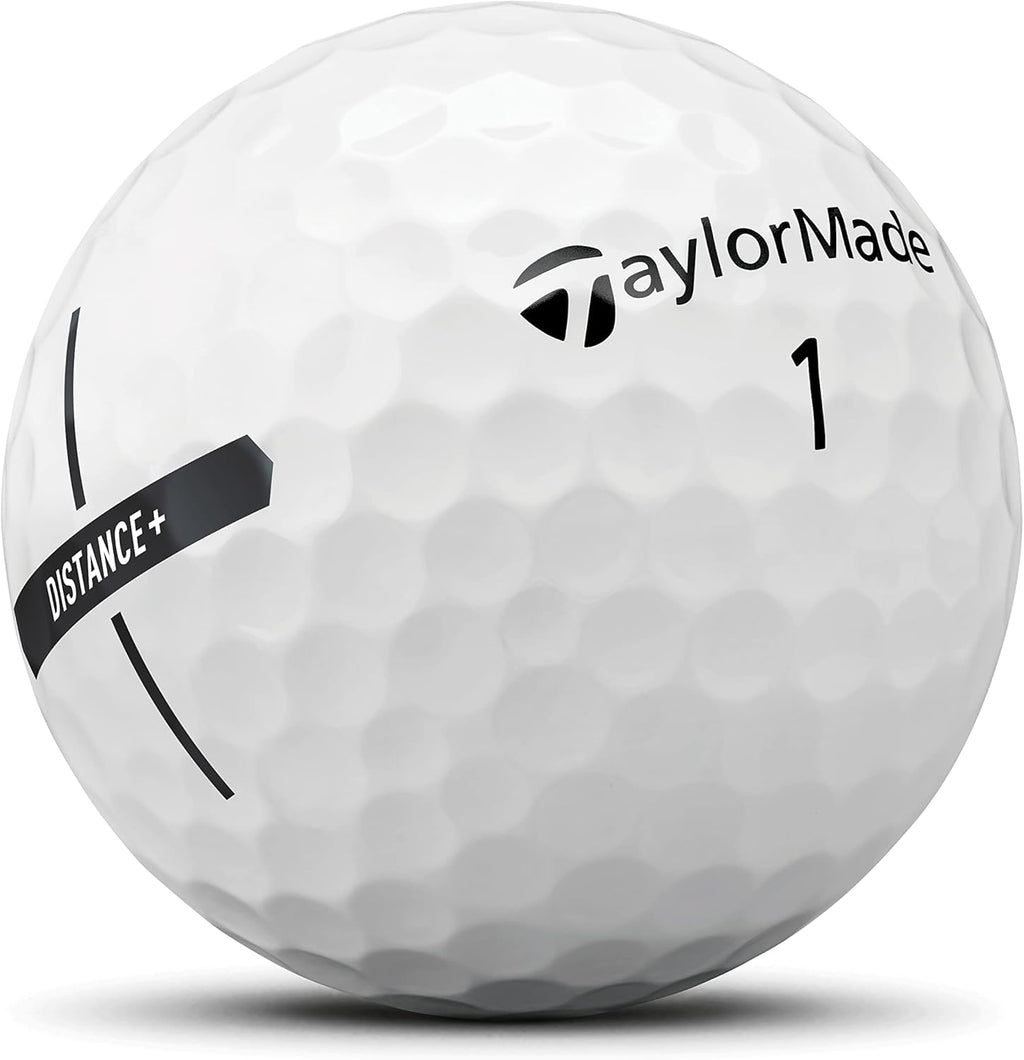 TaylorMade Golf Distance+ Balls - Enhanced Distance & Performance | 12-Pack White Golf Balls