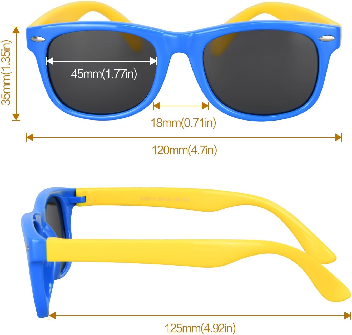 Skiennix Kids Polarized Sunglasses - UV Protection Flexible Rubber Shades | 1 to 24 Pcs Available