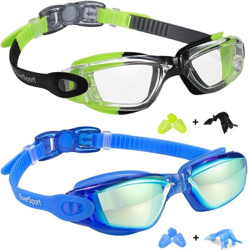 EverSport Kids Swim Goggles - Anti-Fog, Anti-UV Protection | Pack of 2 for Ages 4-16