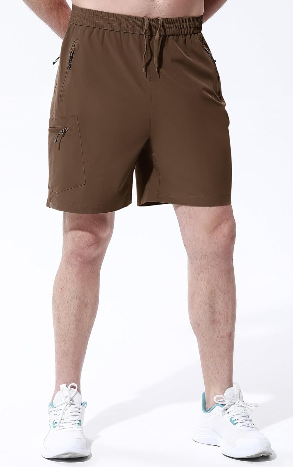 Rdruko Men's Quick-Dry Hiking Shorts - Lightweight Outdoor Activewear with Zipper Pockets