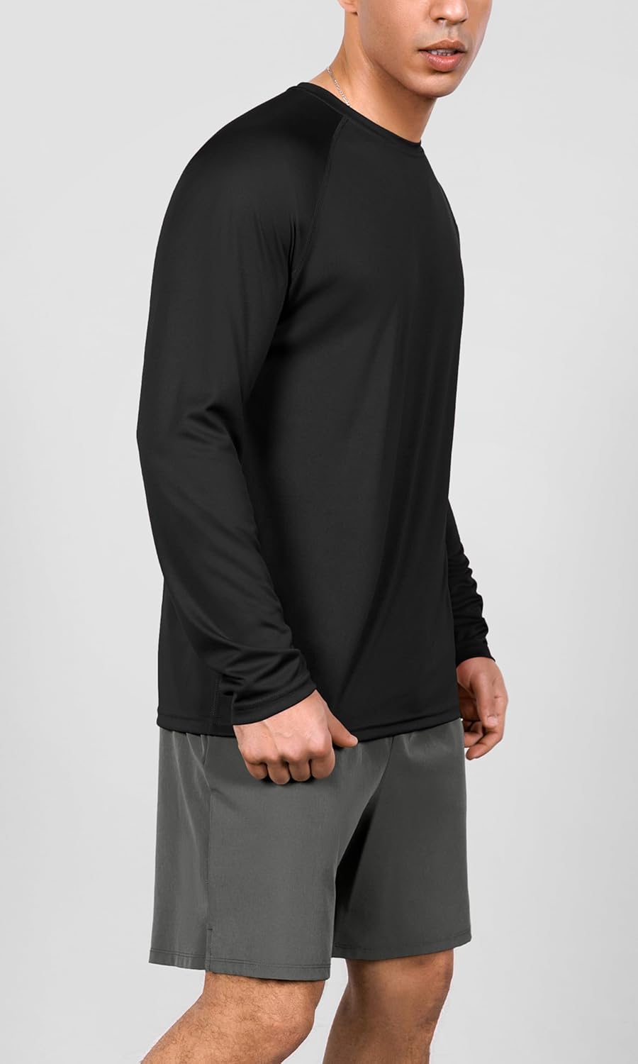 ODODOS Men's Quick Dry Long Sleeve Shirts - UPF 50+ Sun Protection Athletic Tops for Fishing & Workouts