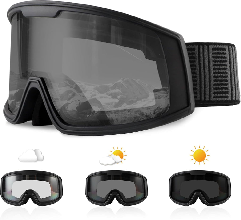 Ukoly Ski/Snowboard Goggles - HD Anti-Fog Lens, UV400 Protection, OTG Design for Men & Women