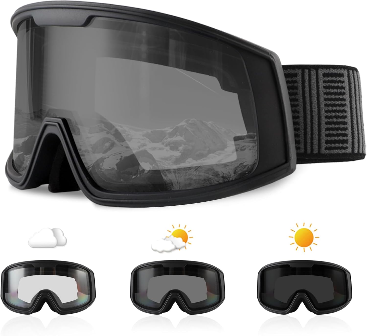 Ukoly Ski/Snowboard Goggles - HD Anti-Fog Lens, UV400 Protection, OTG Design for Men & Women