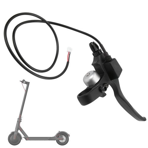 Yosoo Electric Scooter Brake Handle Levers, 8.5in Scooter Handlebar Brake Replacement with Bell, Waterproof Aluminum Alloy Scooter Handlebar Brake Level Electronic Brake Lever Set