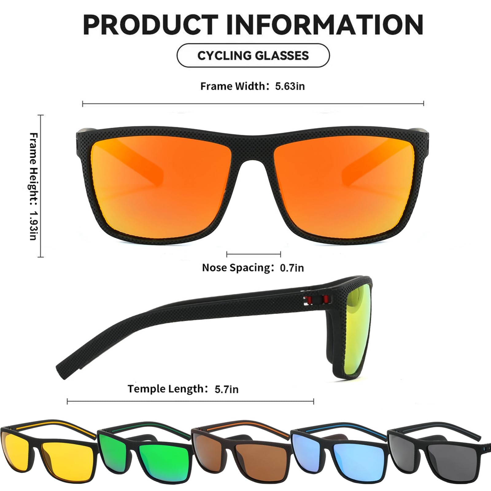 Viwnrxta 6 Pcs Polarized Sunglasses Men Women, Lightweight Classic Sport with UV Protection for Fishing Driving Golf Running Cycling (Style A)