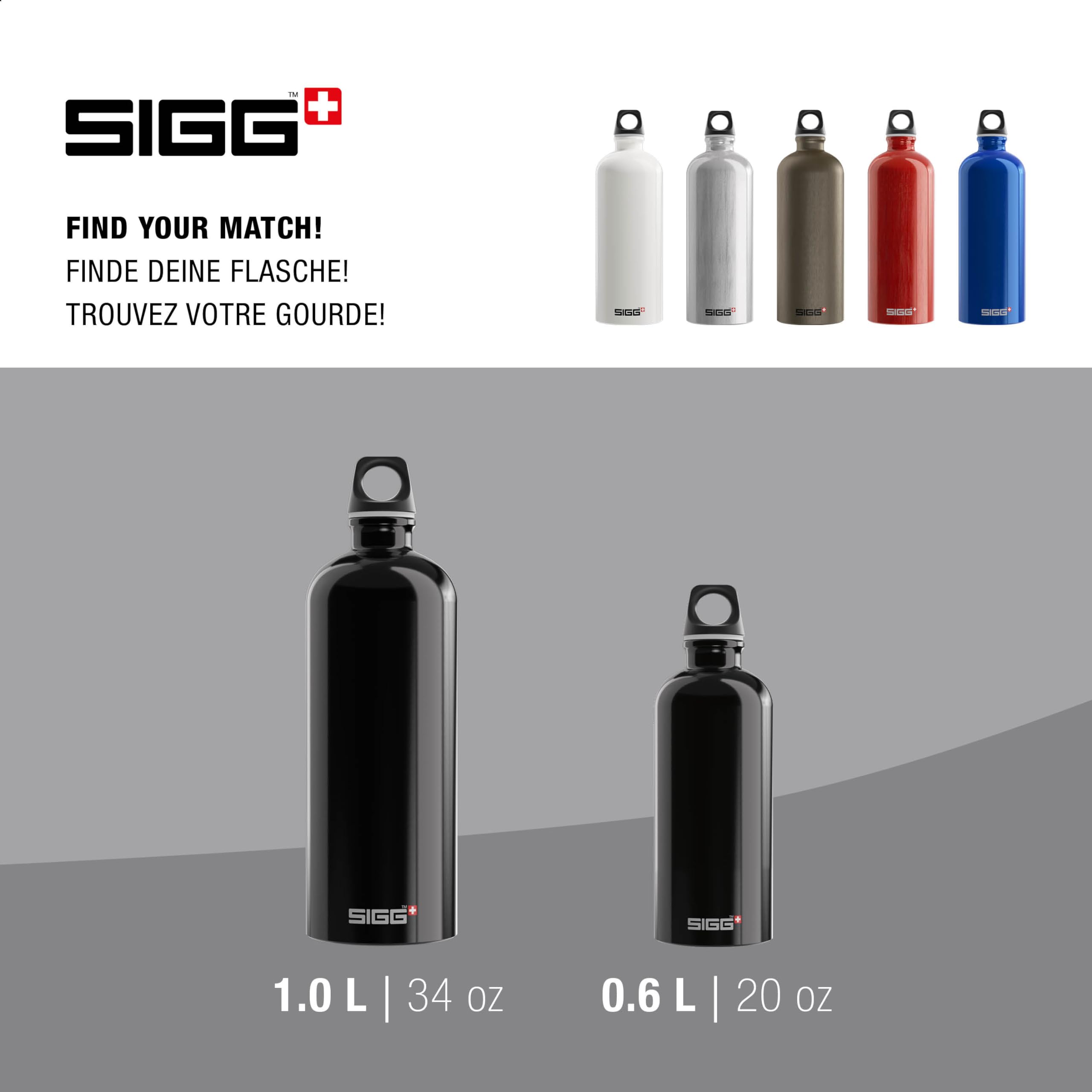 Sigg - Recycled Metal Water Bottle - Traveller - Made in Switzerland - Carbonated Drinks - BPA-Free - 34 Oz