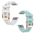 20mm Watch Band for Garmin fenix 5s 6s 7s, Quickfit 20 Bands Rose Gold Silicone WHITE and SEA FOAM Bundle