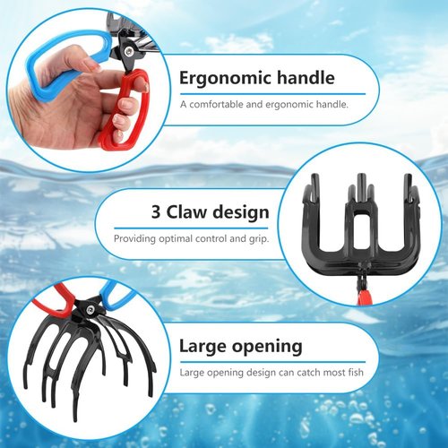 FXOICMI Fish Gripper Tool - Non-Slip Metal Fishing Pliers for Easy Catch & Release | Lightweight Design