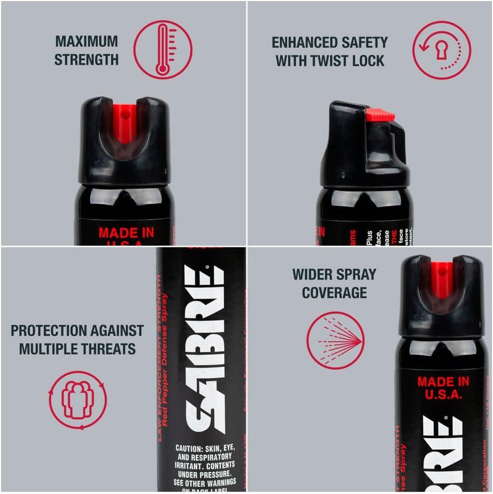 SABRE Magnum 120 Defense Spray - 3-In-1 Triple Protection Formula | 35 Bursts, 12-Foot Range, 92.4g Canister