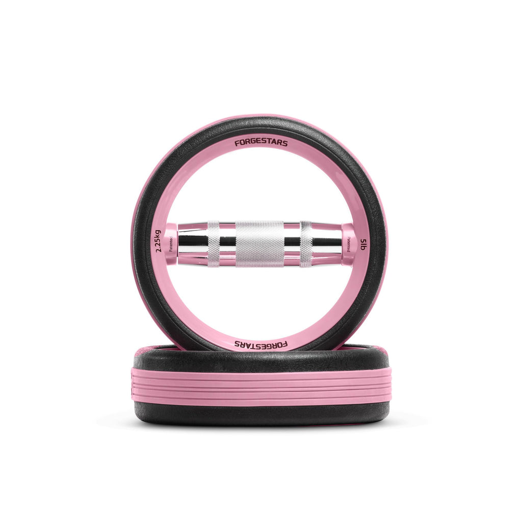 2-in-1 Dumbbell Weight Plates – 5LB Dual Purpose Ergonomic Fitness Equipment, Multifunctional Design for Strength Training, Full Body Workouts and Home Gym (Pink)