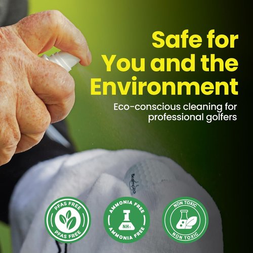 Brampton Golf Grip Cleaner, Works on Balls & Club Head Grooves, Restores Tackiness, Removes Dirt & Oil, Grip Spray for Golf, Tennis, Baseball, Football, & More, No PFAS or Ammonia, 8oz