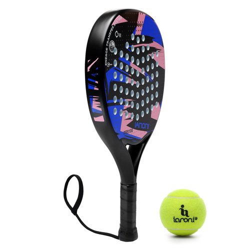 IANONI Paddle Tennis Racket Carbon Fiber Surface with EVA Memory Flex Foam Core Padel Tennis Racquets (Blue)