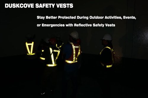 DUSKCOVE Hi-Vis Safety Vests - Adjustable Neon Reflective Gear for Traffic Control & Running | 2 Pack