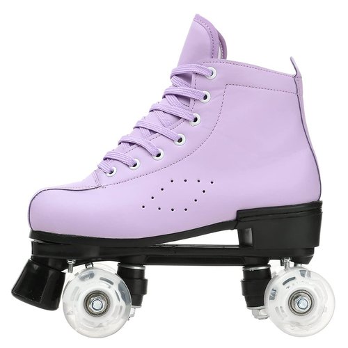 Womens Roller Skates Classic High-top Double-Row Leather Adult Roller Skates Outdoor Four Wheel Double Skates for Girls Unisex 35=US:5