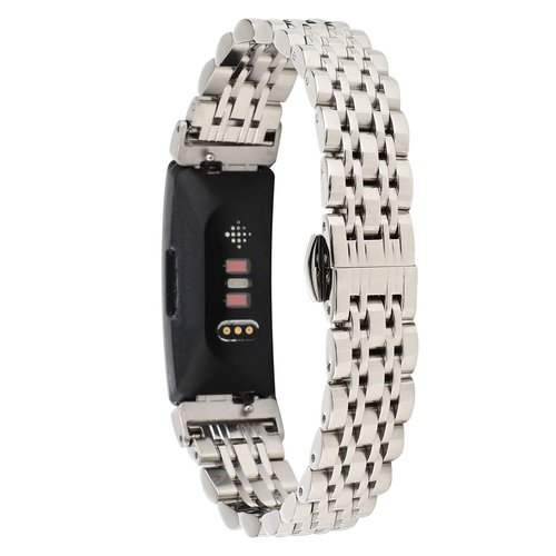 Band Compatible with Fitbit Inspire HR/Inspire 2 Bands Classy Fitbit Fitness Wristband Smart Watch Stainless Steel Adjustable Replacement Accessory Bands Strap for Inspire/Inspire 2 HR
