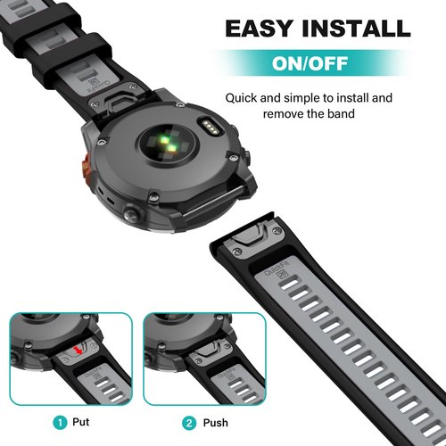 OVERSTEP Compatible with Fenix 7X Bands, 26mm Width Soft Silicone Replacement Strap for Fenix 7X Pro/6X/5X/3 Smartwatch