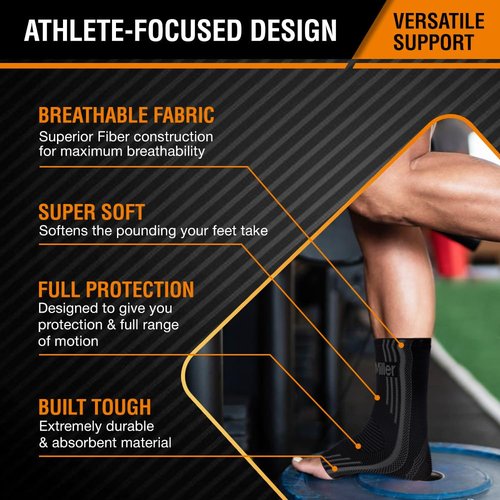 Doc Miller Plantar Fasciitis Compression Socks (Toeless Sleeve), 20–30 mmHg Foot & Ankle Compression Sleeve with Ankle Brace Support for Heel & Arch Pain, Arthritis, Tendonitis & Swelling (1 Pair)