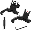 Fiber Optics Iron Sights - Low Profile 45 Degree Backup AR Sights with Red & Green Dots for Picatinny/Weaver Rail
