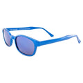 KDS The Original Biker Shades By PCSUN Blue Ice Frames Blue Mirror Lenses.