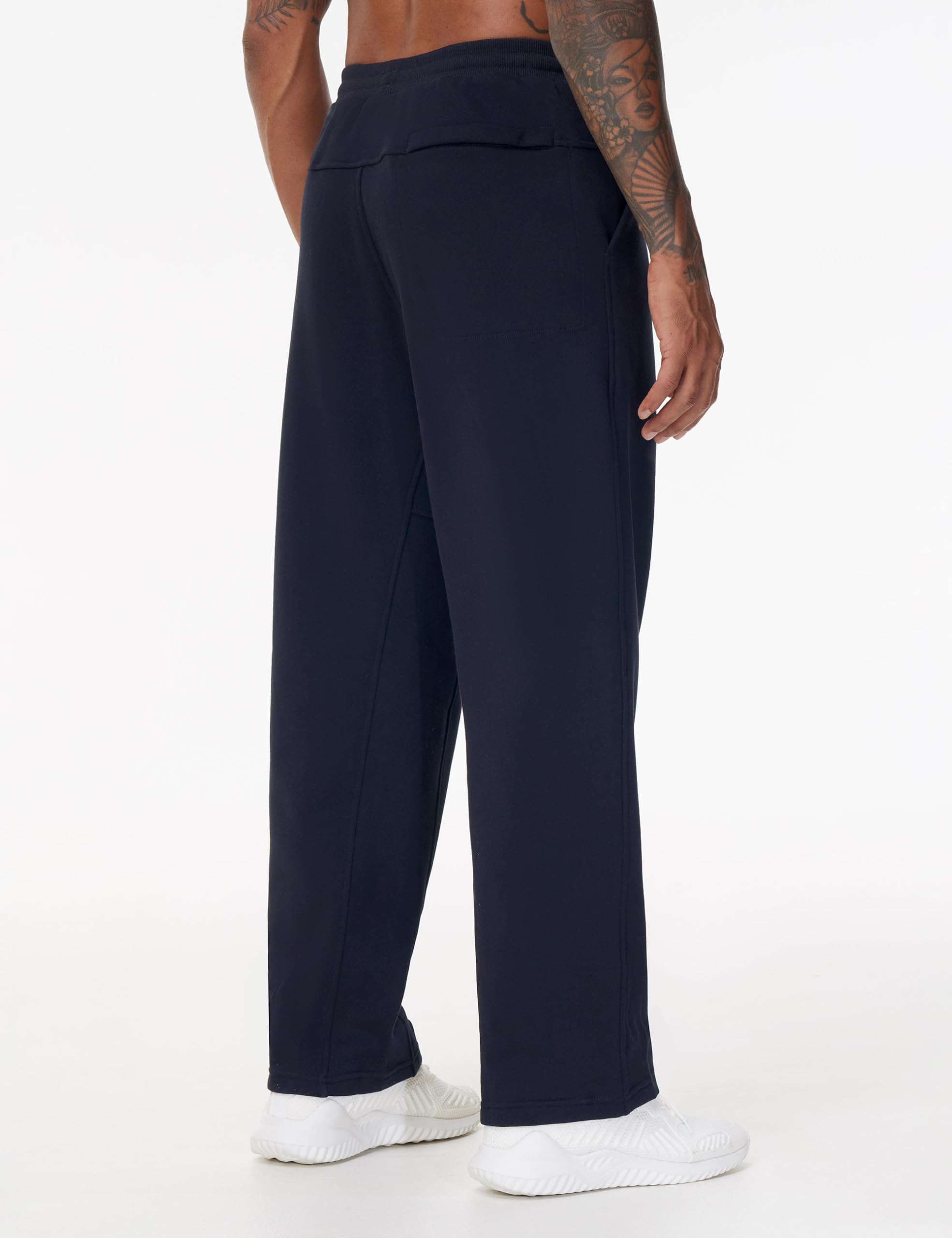 THE GYM PEOPLE Men's Baggy Fleece Workout Sweatpants with Pockets Drawstring Lounge Athletic Running Pants Navy Blue