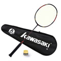 Badminton Racket Professional Graphite Badminton Set Lightweight High Tension Racquet for Attack & Defense-Passion P22 Get Strung with Carrying Bag & Hand Grip (Black Red)