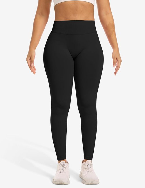 Ieumaz Scrunch Butt Lifting Leggings - Seamless Workout Pants for Women | Mid-Low Waist Tummy Control
