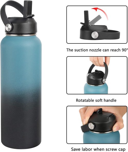 Hydro Flask Straw Lid - Flexible Handle for Wide Mouth Water Bottles | Fits 12-64 oz Sizes