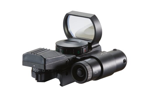 Lancer Tactical 1X22X33 Reflex Sight Red Dot Sight Red Green 4 Reticle Optics with Red Laser for 20mm Rail