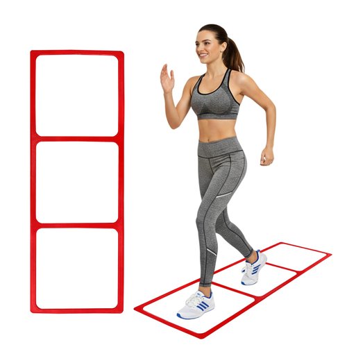 One-Piece Silicone Agile Ladder 1 PC Suitable for Sports & Fitness Step Training Soccer Footwork practice Street Dance Step Training Auxiliary Kit for Various Indoor and Outdoor Floor Areas (Red)