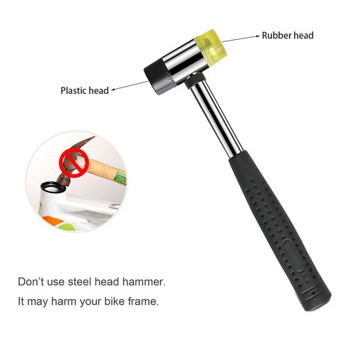 Mimoke Bike Bicycle Fork Star Nut Setting Installer Install Tool with 4 Free Star Nuts include Rubber hammer (With Rubber hammer)