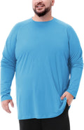 Skiennix Men's Big & Tall Long Sleeve Swim Shirt - UPF 50+ Sun Protection, Quick Dry (2XL-8XL)