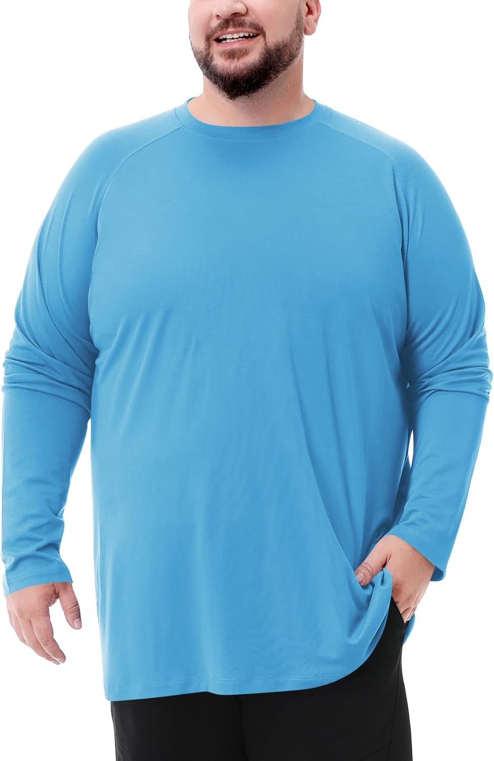 Skiennix Men's Big & Tall Long Sleeve Swim Shirt - UPF 50+ Sun Protection, Quick Dry (2XL-8XL)